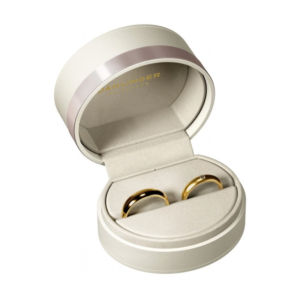 Caixas de joias para alianças de casamento branco perolado/creme