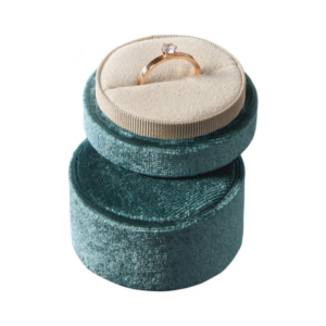 Caixas para anéis com encaixe, 39 x 39 x 30 mm interno azul-esverdeado/creme