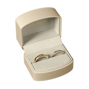 Caixas para alianças de casamento com encaixe, em tons de bege/creme